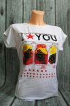 Koszulka, T-SHIRT damski z kolorowym nadrukiem ZEGARKI