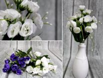 Bukiet drobny 7 łodyg 21 kwiatów z podłużnymi listkami 32x3,5cm MIX KOLORÓW 