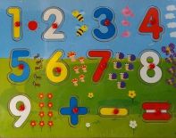Układanka puzzle drewniane dopasuj kształty liczby