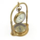 Marynistyczny zegar mosiężny z kompasem na zawiesiu  NC1880