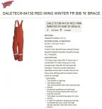 Ogrodniczki ochronne z ociepliną DALETEC® 64130 RED WING WINTER FR BIB 'N' BRACE