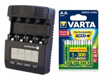 ładowarka everActive NC-3000 + 4 x akumulatorki Varta Pro R2U R6 AA 2600mAh