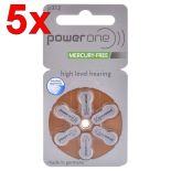 30 x baterie do aparatów słuchowych Power One Varta 312 MF