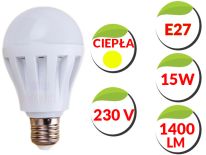 ŻARÓWKA E27 LED 5630SMD 15W 1400lm 100W CIEPŁA Z11
