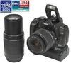 CANON EOS 350D + EF-S 18-55 II + EF 55-200 USM + BG-E3 grip  Including Charger, Lithium battery