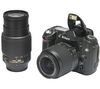 NIKON D50 black + AF-S DX 18-55 mm ED + AF-S DX 55-200 mm ED  Including Charger, Lithium battery