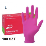 Rękawiczki nitrylowe Mercator Różowe L - 100 szt