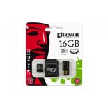 Kingston microSDHC 16GB class 10 + adapter + czytnik USB