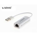 Elmak SAVIO CL-24 Adapter USB LAN 2.0 - Fast Ethernet (RJ45), blister