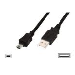 ASSMANN Kabel połączeniowy USB2.0 Canon Typ USB A/miniUSB B(5pinów),     M/M czarny 1m basic