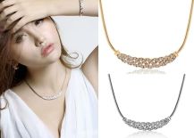 Delikatny Naszyjnik Złota Kolia Cyrkonie 