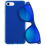 PURO Sunny Kit - Zestaw etui iPhone 8 / 7 + składane okulary przeciwsłoneczne (niebieski)