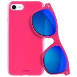 PURO Sunny Kit - Zestaw etui iPhone 8 / 7 + składane okulary przeciwsłoneczne (różowy)