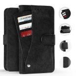 Zizo Slide Out Wallet Pouch - Skórzane etui iPhone X z kieszeniami na karty wewnątrz oraz na zewnątrz etui + stand up (Black)