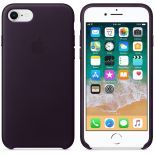Apple Leather Case - Skórzane etui iPhone 8 / 7 (oberżyna)