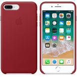 Apple Leather Case - Skórzane etui iPhone 8 Plus / 7 Plus (czerwony) (PRODUCT)RED
