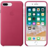 Apple Leather Case - Skórzane etui iPhone 8 Plus / 7 Plus (amarantowy)