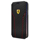 Ferrari Racing Carbon Book - Etui iPhone X z kieszeniami na karty (czarny)