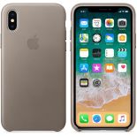 Apple Leather Case - Skórzane etui iPhone X (jasnobeżowy)
