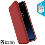 Speck Presidio Folio - Etui Samsung Galaxy S9 z kieszenią na karty + stand up (Heathered Heartrate Red/Heartrate Red/Graphite Grey)