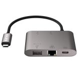 Kanex USB-C to Gigabit Ethernet Hub with Power Delivery - Adapter z USB-C na USB (x3) 1,5 A, USB-C Power Delivery 60 W + Gigabit Ethernet (Anodized Aluminum)