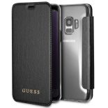 Guess Iridescent Book - Etui Samsung Galaxy S9 z kieszeniami na karty (czarny)