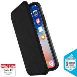 Speck Presidio Folio Leather - Etui skórzane iPhone X z kieszenią na karty + stand up (Black/Black)