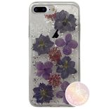 PURO Glam Hippie Chic Cover - Etui iPhone 8 Plus / 7 Plus / 6s Plus / 6 Plus (prawdziwe płatki kwiatów fioletowe)