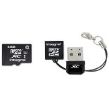 Integral UltimaPro - Karta pamięci 64GB microSDHC/XC 40MB/s Class 10 UHS-I U1 + USB Card Reader