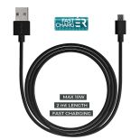 PURO Fast Charging Plain Cable - Kabel USB-A 2.0 do micro USB do ładowania i synchronizacji danych, 2 m, 2 A (czarny)