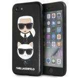 Karl Lagerfeld Embossed Case Karl & Choupette - Etui iPhone 8 / 7 (czarny)
