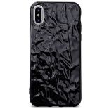 PURO Glam Metal Flex Cover - Etui iPhone Xs / X (metaliczny efekt czarny)