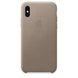 Apple Leather Case - Skórzane etui iPhone Xs (jasnobeżowy)