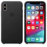 Apple Leather Case - Skórzane etui iPhone Xs (czarny)
