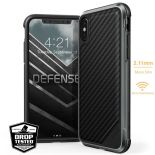 X-Doria Defense Lux - Etui aluminiowe iPhone Xs / X (Drop test 3m) (Black Carbon Fiber)