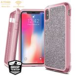 X-Doria Defense Lux - Etui aluminiowe iPhone Xs / X (Drop test 3m) (Pink Glitter)