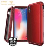 X-Doria Defense Lux - Etui aluminiowe iPhone Xs Max (Drop test 3m) (Red Leather)