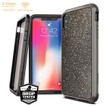 X-Doria Defense Lux - Etui aluminiowe iPhone Xs Max (Drop test 3m) (Dark Glitter)