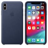 Apple Leather Case - Skórzane etui iPhone Xs Max (nocny błękit)