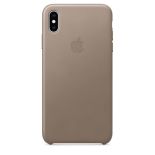 Apple Leather Case - Skórzane etui iPhone Xs Max (jasnobeżowy)