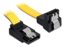 DeLOCK kabel SATA 6 Gb/s kątowy góra/dół metal. zatrzaski 30cm żółty