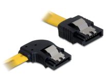 DeLOCK kabel SATA 6 Gb/s kątowy lewo/prosto metal. zatrzaski 30cm żółty