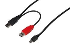 Assmann Kabel rozdz. USB 2.0 HighSpeedCanonTyp 2xUSB A/miniUSB B (5pin)M/M 1m