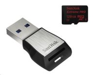 SanDisk EXTREME PRO microSDXC 128GB 275MB/s Class 10 U3 UHS-II + adapter USB 3.0