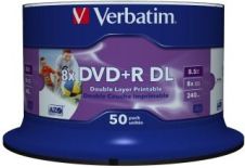 Verbatim DVD+R DL 8,5GB 8x Printable NoID (szpindel, 50szt)