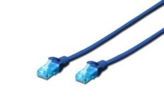Digitus Kabel patch cord UTP, CAT.5E, niebieski, 0.25m, 15 LGW