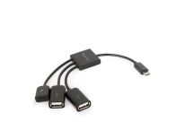Gembird kabel micro USB 2.0 OTG BM -> 2x USB AF + micro BF, 0,15 m