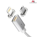 Maclean MCE161 Kabel lightning USB magnetyczny silver Quick & Fast Charge silver
