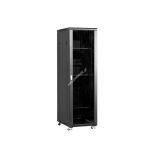 Linkbasic szafa stojąca rack 19'' 32U 600x1000mm czarna (drzwi przednie szklane)