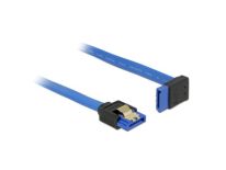 DeLOCK kabel SATA 6 Gb/s kątowy prosto/góra metal.zatrzaski 100cm niebieski